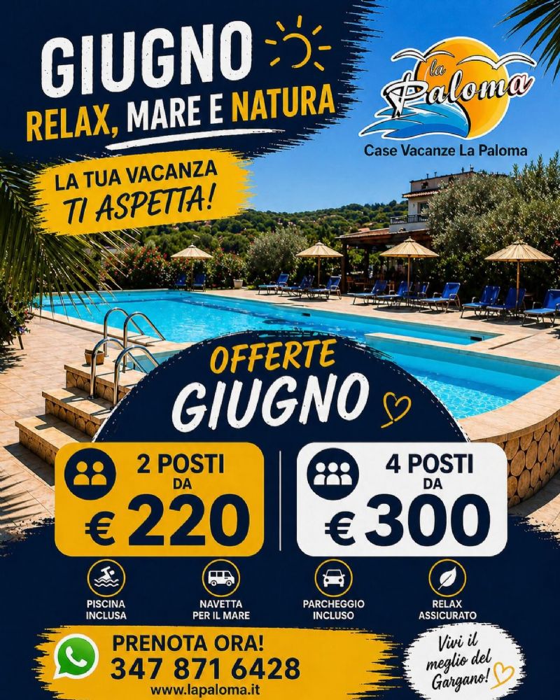Offerta Giugno case vacanze peschici